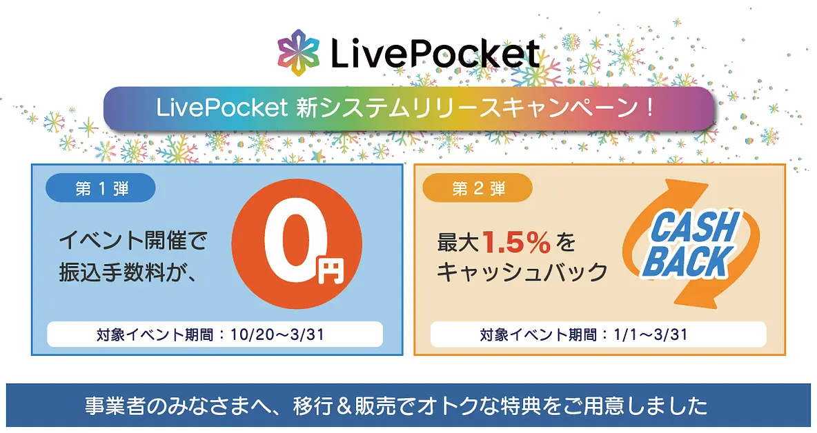 LivePocket新システムリリースキャンペーン